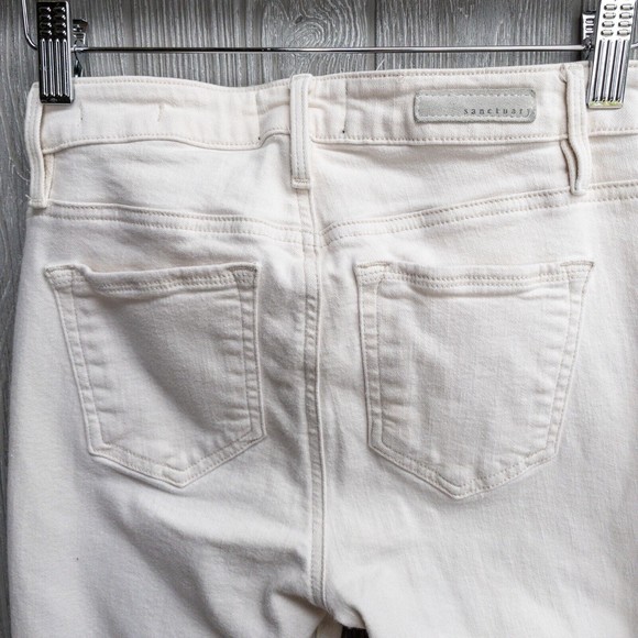 SANCTUARY Ivory Off White Denim Jeans Social Ankle Skinny Standard Rise Women 26 - Picture 6 of 7